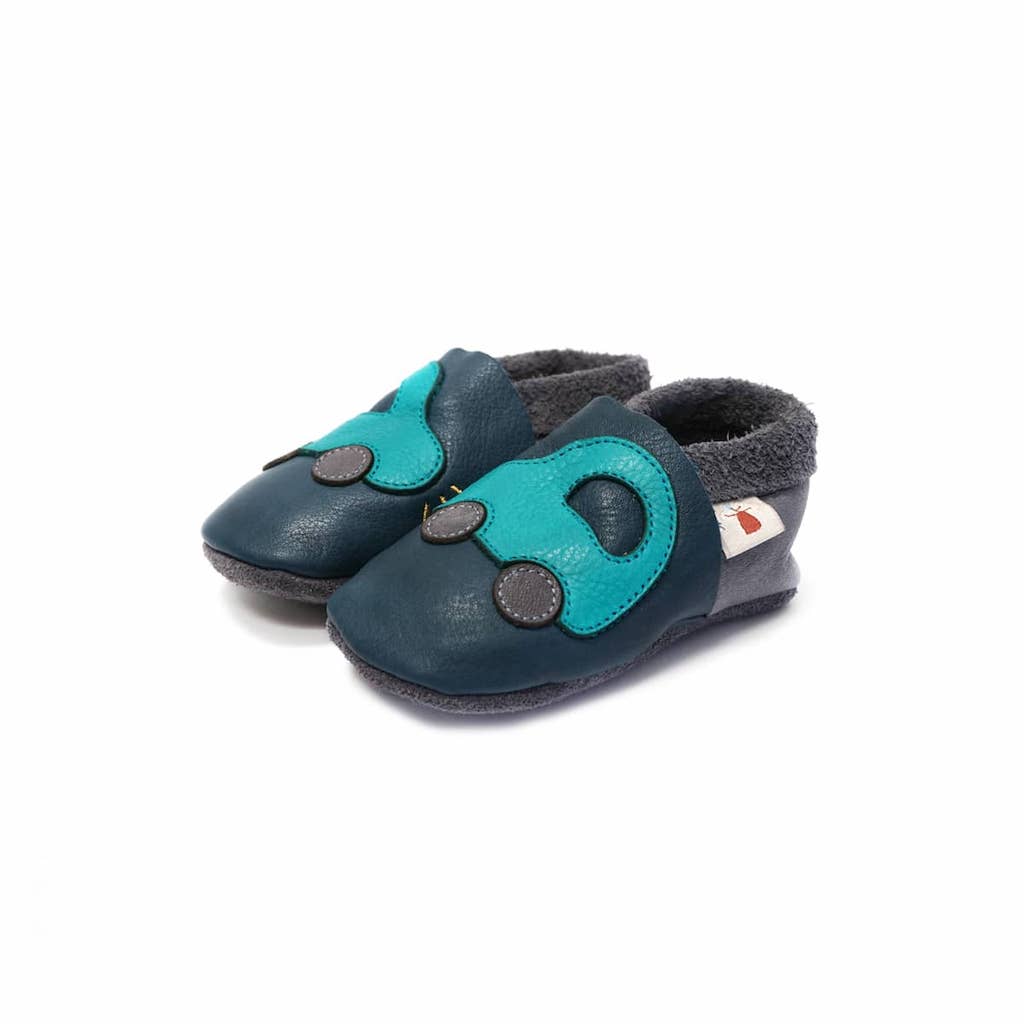 Baobaby Krabbelschuhe Auto Marineblau