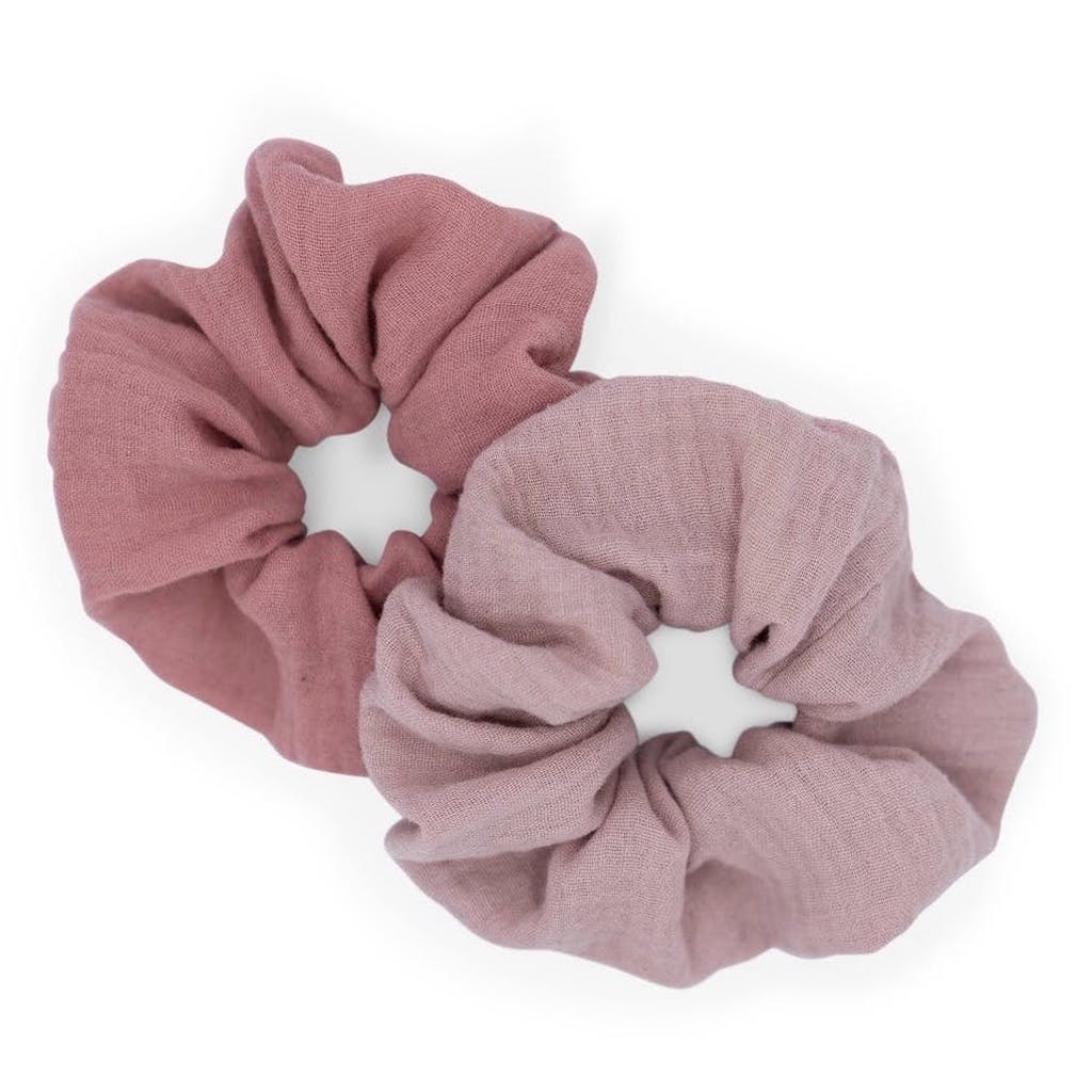 Stylisches 2er-Set Musselin-Scrunchie von hutch&putch, altrosa & blush